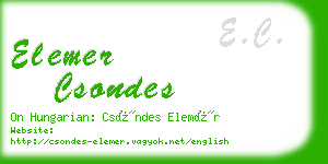 elemer csondes business card
